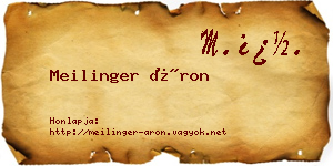 Meilinger Áron névjegykártya